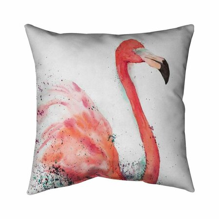 BEGIN HOME DECOR 20 x 20 in. Splashing Flamingo-Double Sided Print Indoor Pillow 5541-2020-AN356